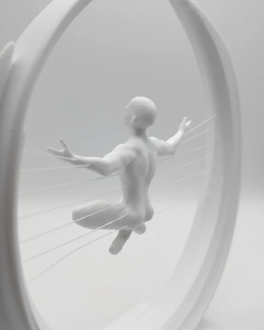 3D Zen Heykeli Modern Ay Tasarımlı Meditasyon Biblosu