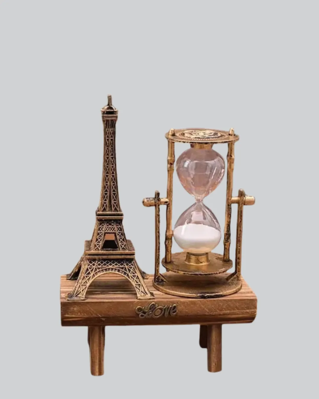 Dekoratif Kum Saati – Ahşap Malzeme, Hediyelik Masa Aksesuarı