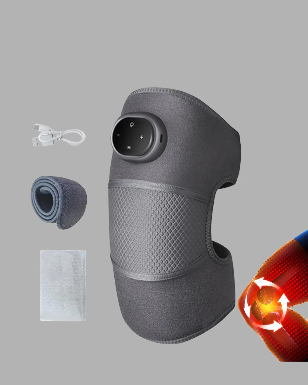 Isıtmalı Titreşimli Diz Masaj Cihazı 3D Rezonans Teknolojili