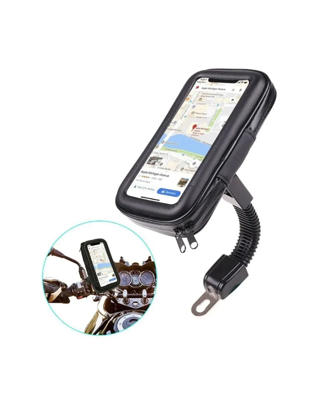 Su Geçirmez Motosiklet Telefon Tutucu Evrensel Gidon Montaj Navigasyon Standı