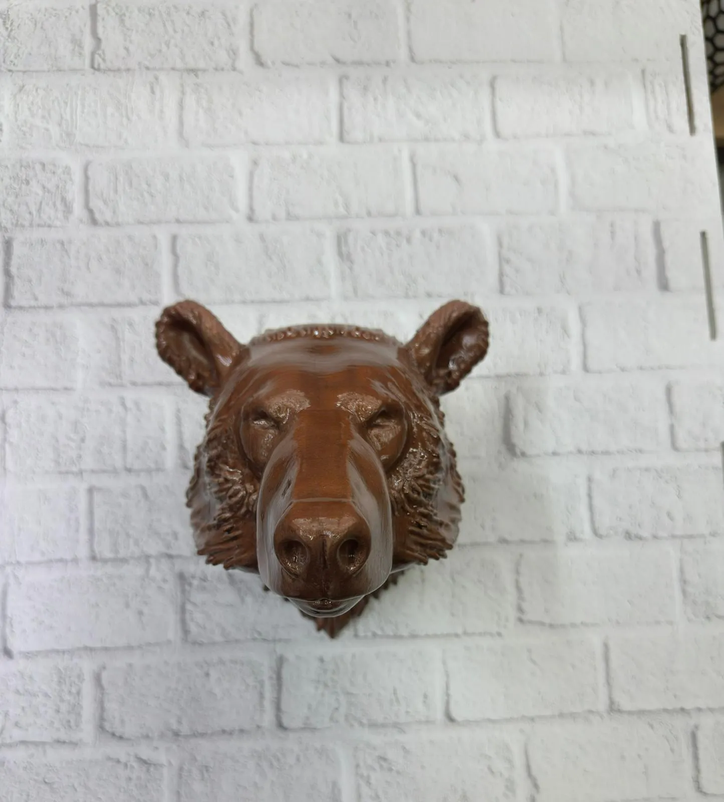 Ev ve Ofis İçin Dekoratif Ayı Başı Heykel Hediyelik Duvar Aksesuarı