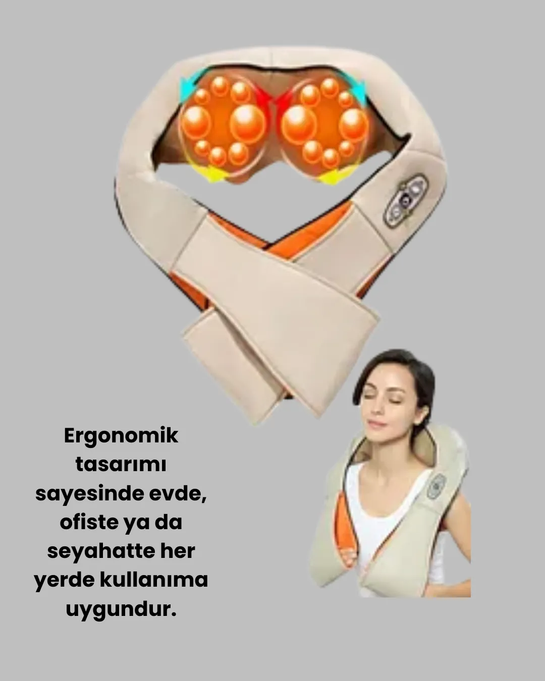 Ev Tipi Ovmalı Isıtmalı Boyun Omuz Bel Masaj Aleti Kolay Kullanım