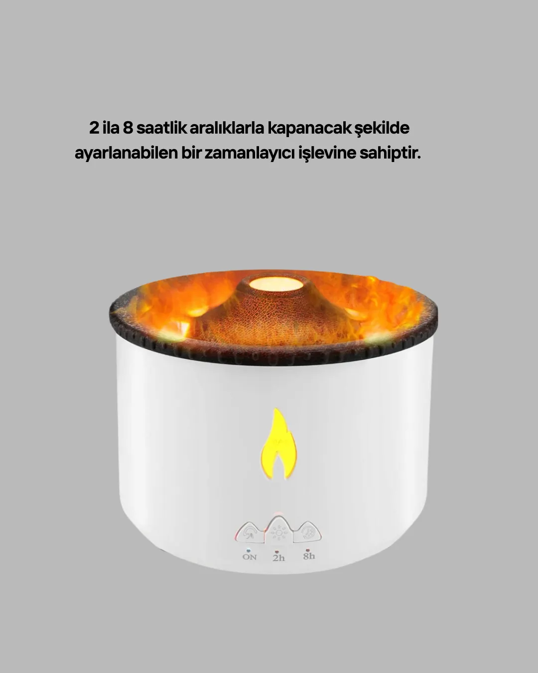 Volkan Efektli Aroma Difüzörü – Sessiz Çalışma, Otomatik Kapanma ve LED Işık