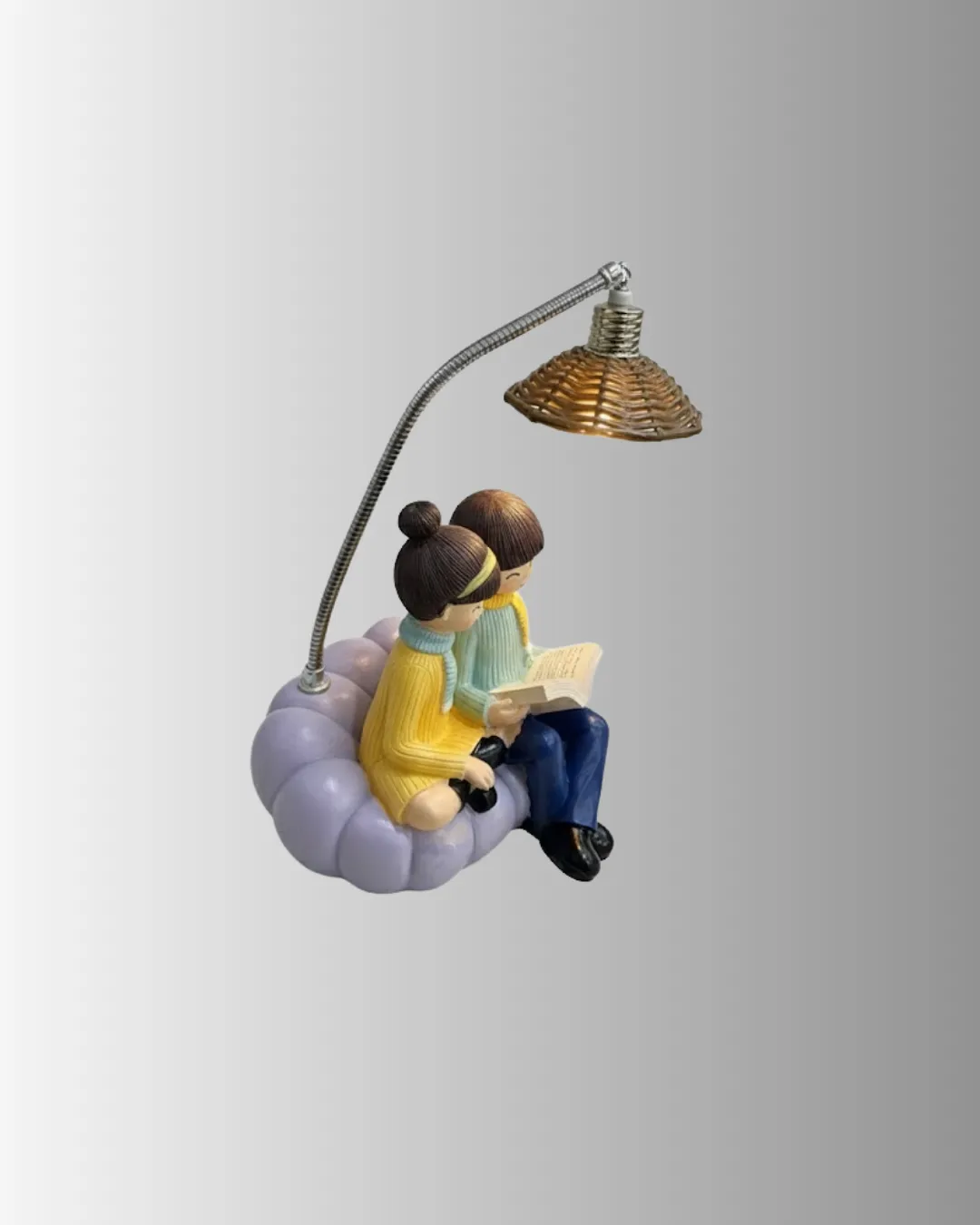 Romantik Çift Temalı Dekoratif Masa Lambası Yumuşak LED Işık