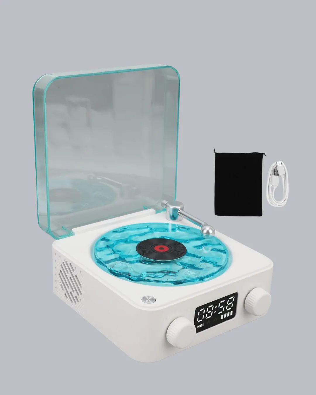 Gece Lambası Stereo Bluetooth Hoparlör Dijital Saatli Vintage Tasarım Çok Fonksiyonlu