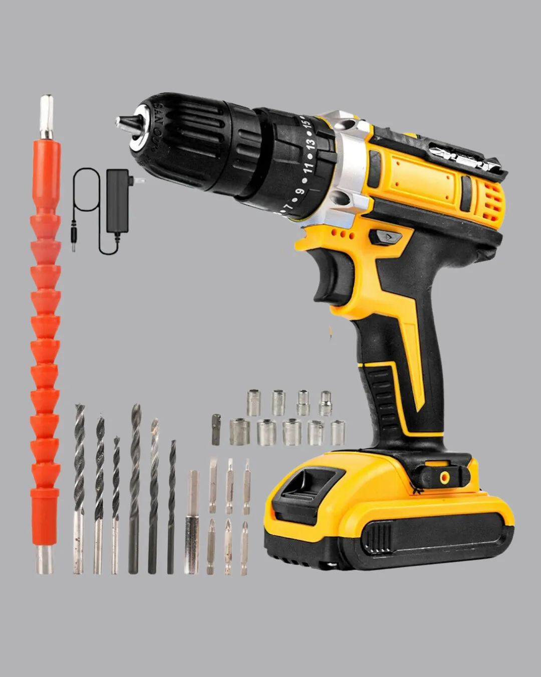 Şarjlı Darbeli Matkap Seti – 2 Bataryalı, 24W Güç, 24 Parça Aksesuar, LED Işıklı