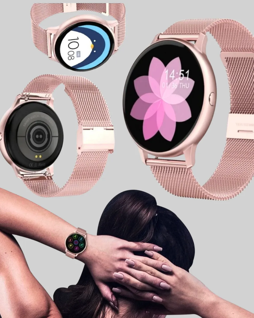 Akıllı Saat – Bluetooth Arama, Suya Dayanıklı, Renkli Ekran