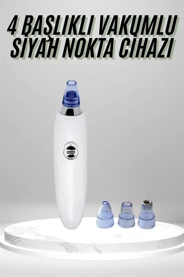 4 Başlıklı Pilli Vakumlu Siyah Nokta Temizleyici Akne Ve Sivilce Önleyici