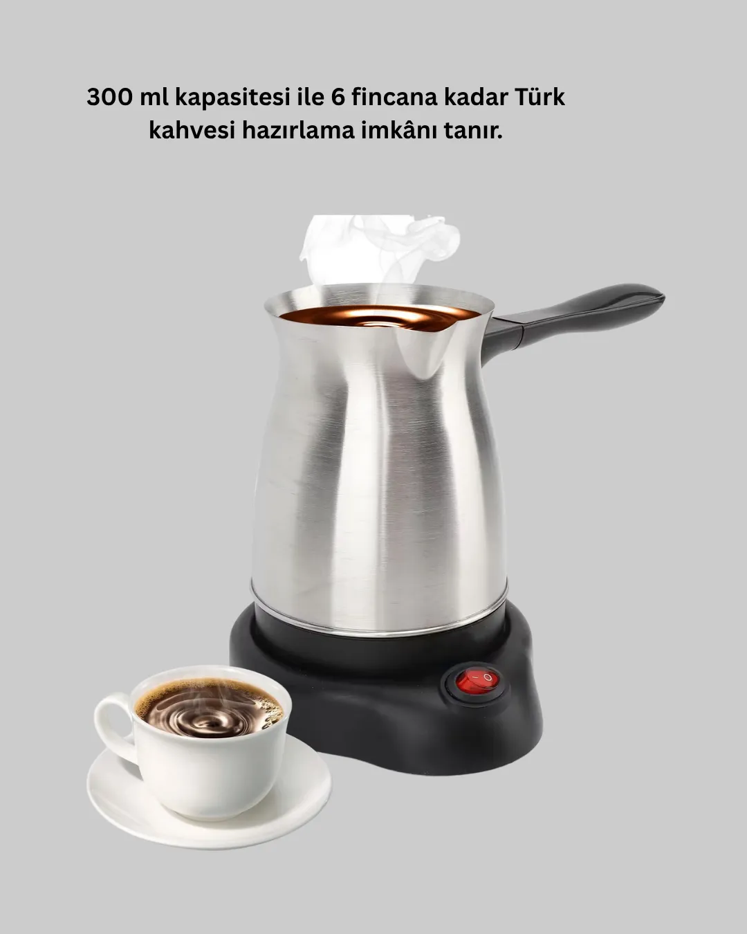 800W Paslanmaz Elektrikli Cezve Gizli Rezistans ve Ergonomik Kulp