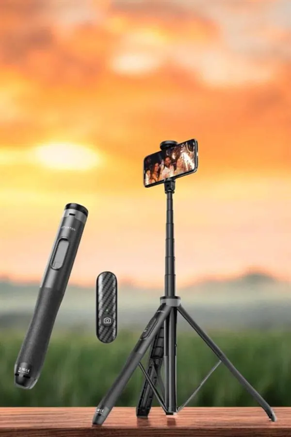 Kumandalı Tripod Telefon Tutucu Selfie Çubuğu 360 Derece Dönebilen