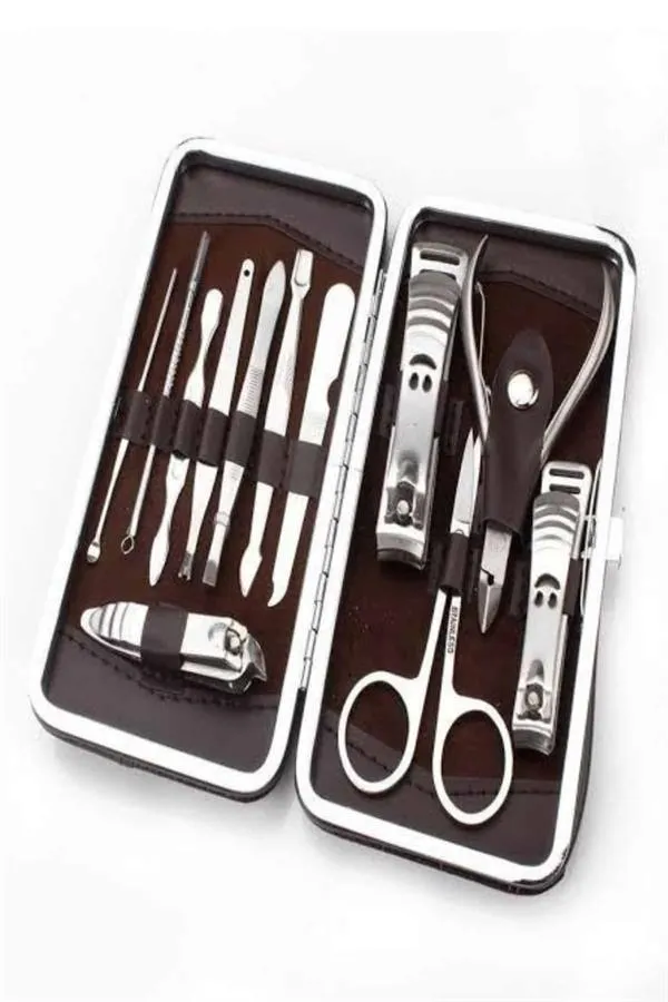 Tırnak Bakımı Tırnak Makası Profesyonel 12 Parça El Ayak Manikür Pedikür Seti