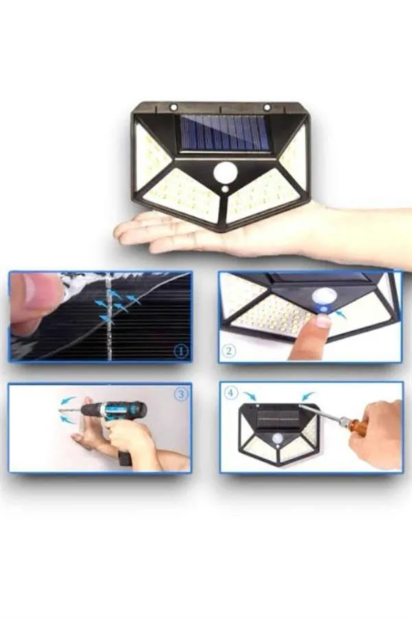 Güneş Enerjili Bahçe Lambası 100 Led Bahçe Lambası Bahçe Aydınlatma