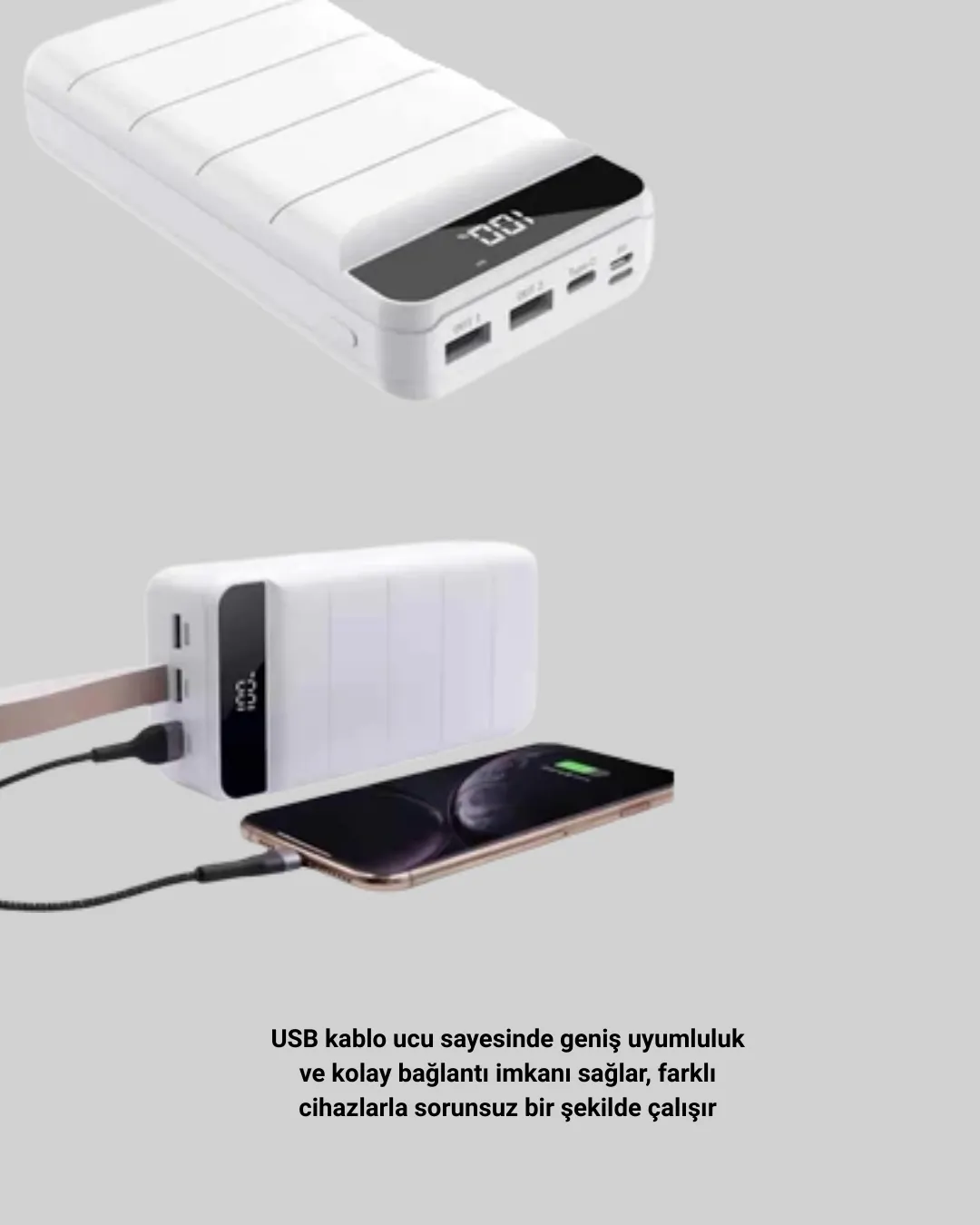 22.5W PD Destekli Taşınabilir Şarj Cihazı Çoklu Çıkışlı Model Powerbank