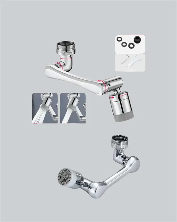 2 Modlu 1080° Dönebilen Musluk Başlığı Esnek 3 Eklemli Hareketli Tasarım