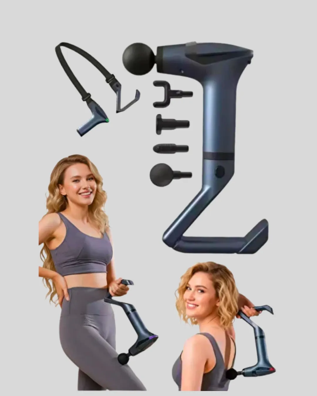 Şarjlı Taşınabilir 3in1 Titreşimli Masaj Aleti Esneme Bantlı