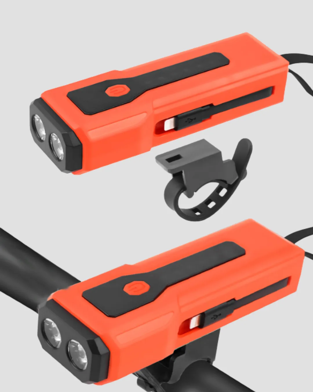 Powerbank Özellikli Bisiklet Işığı Dijital Göstergeli Led