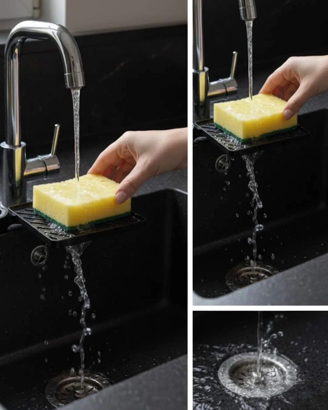 Musluğa Monte Sünger Organizeri Hijyenik Drenajlı Pratik Tasarım