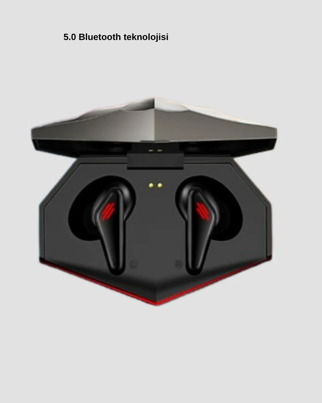 Bluetooth 5.0 Kablosuz Kulaklık LED Işıklı Silikonlu Tasarımlı