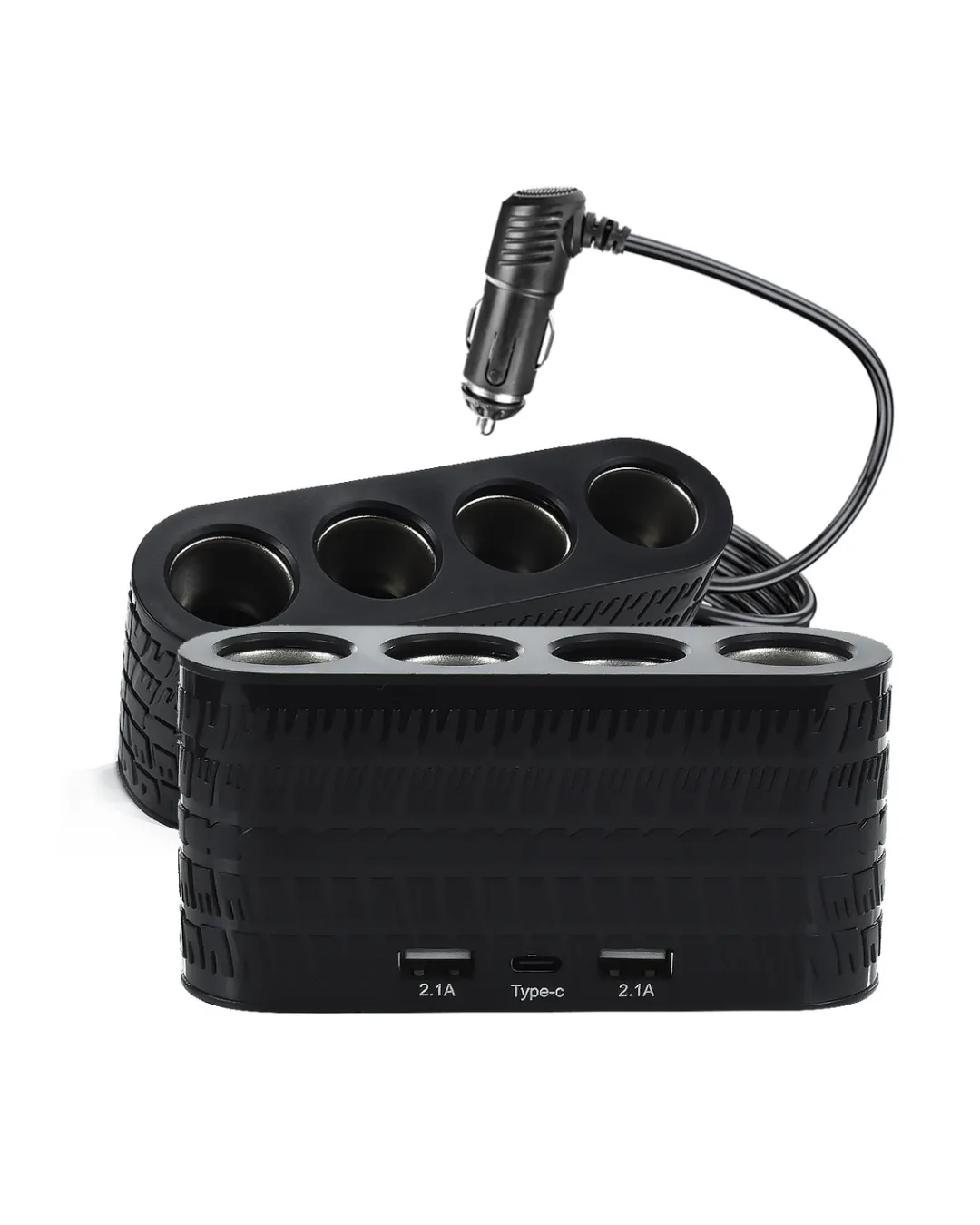 Araç Çakmak Çoklayıcı 4 Çıkışlı 2 USB ve Type C Girişli Çok Fonksiyonlu Şarj Ünitesi