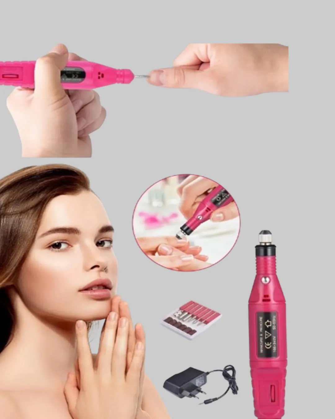 Profesyonel Tırnak Manikür Aleti – Şarjlı, Ayarlanabilir Hız, Düşük Titreşim ve Sessiz Motor Teknolojisi