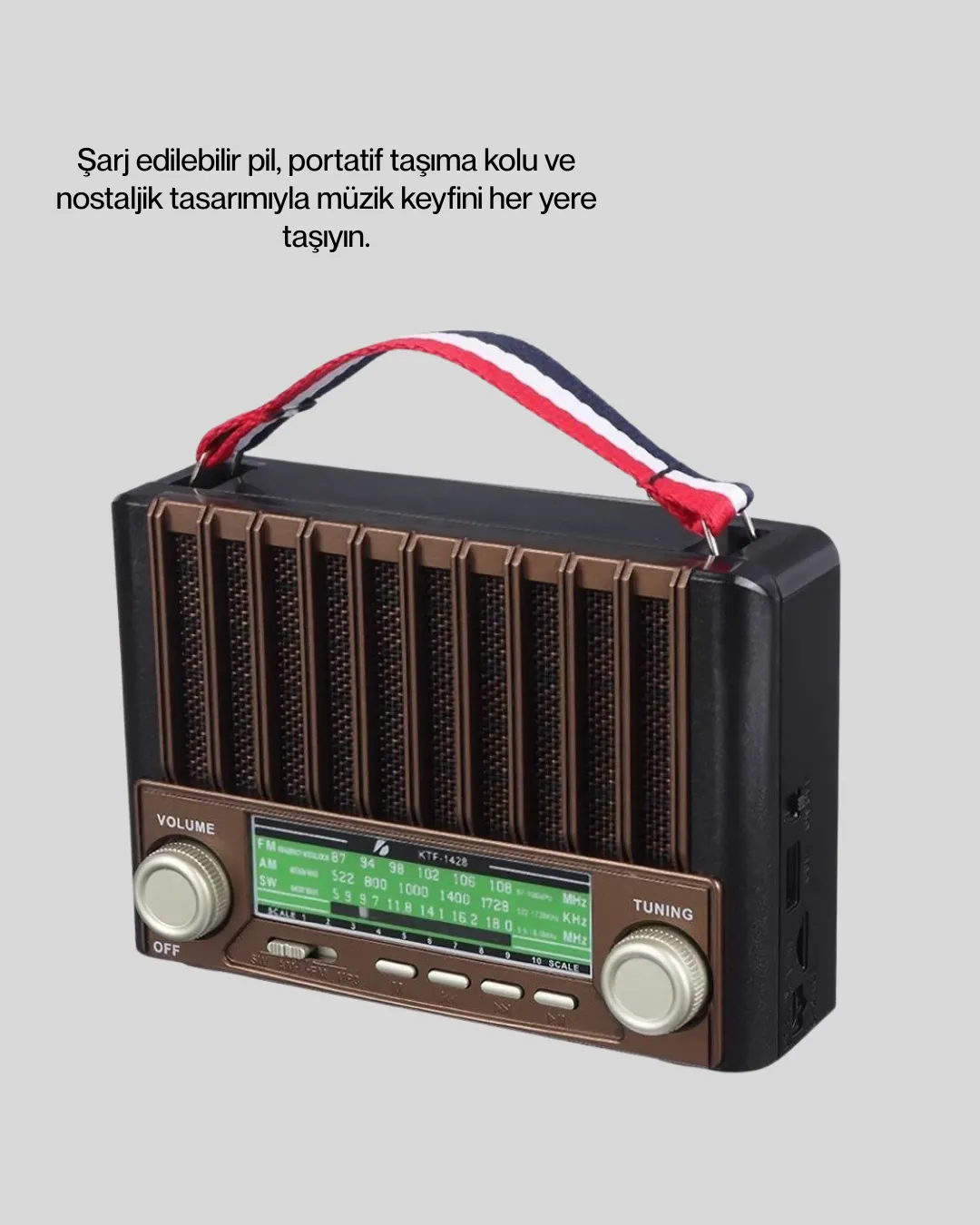 Çok Fonksiyonlu Solar Radyo Bluetooth USB SD Kartlı Taşınabilir Hoparlör