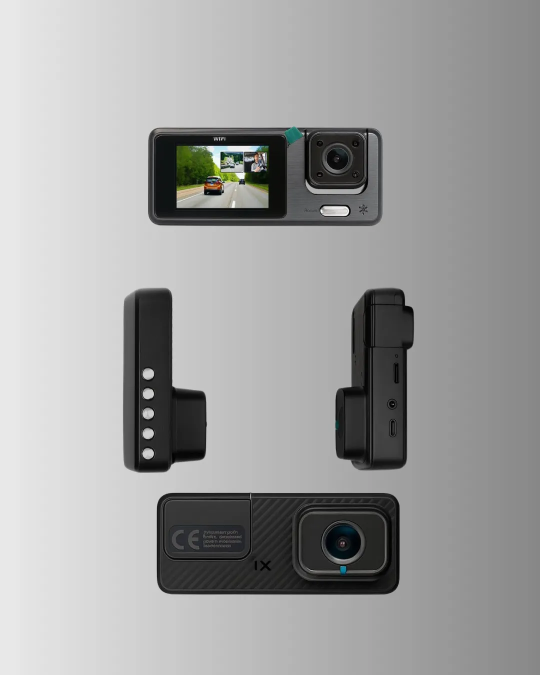 Çok Açılı Araç İçi DVR | Ön İç Arka Kamera, Döngü Video Kaydı