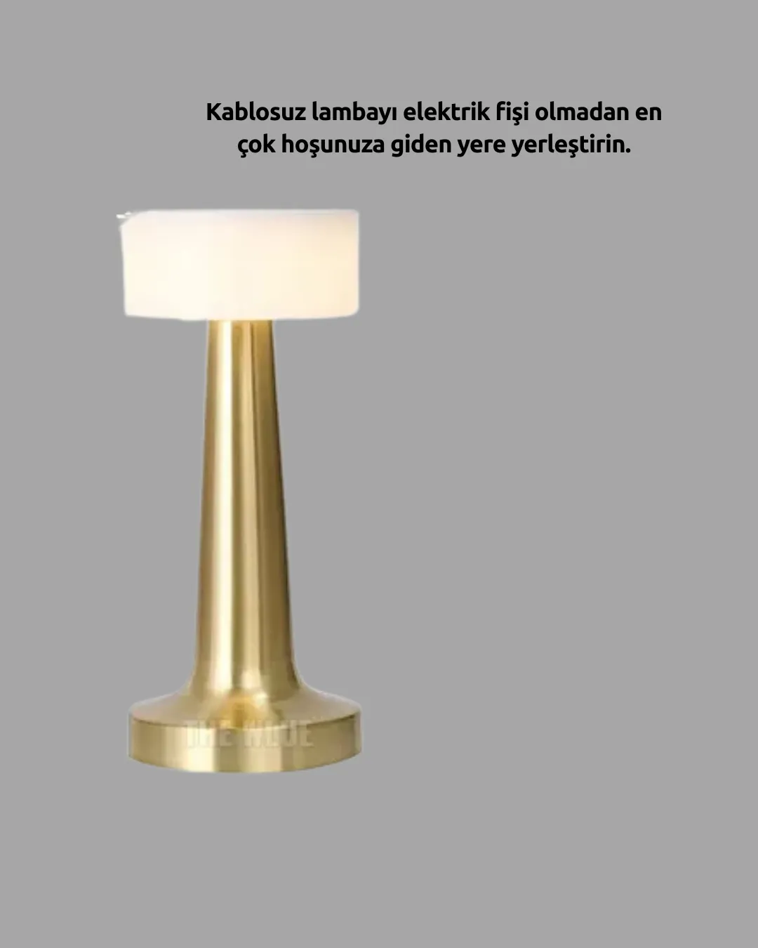 Touch Gece Lambası – Dokunmatik Kontrol, Kablosuz Kullanım, Metal Gövde