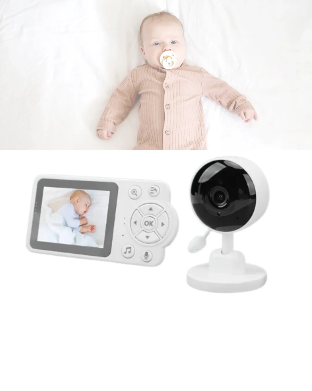 Gece Görüşlü Kablosuz Bebek Monitörü Ağlama ve Hareket Algılama