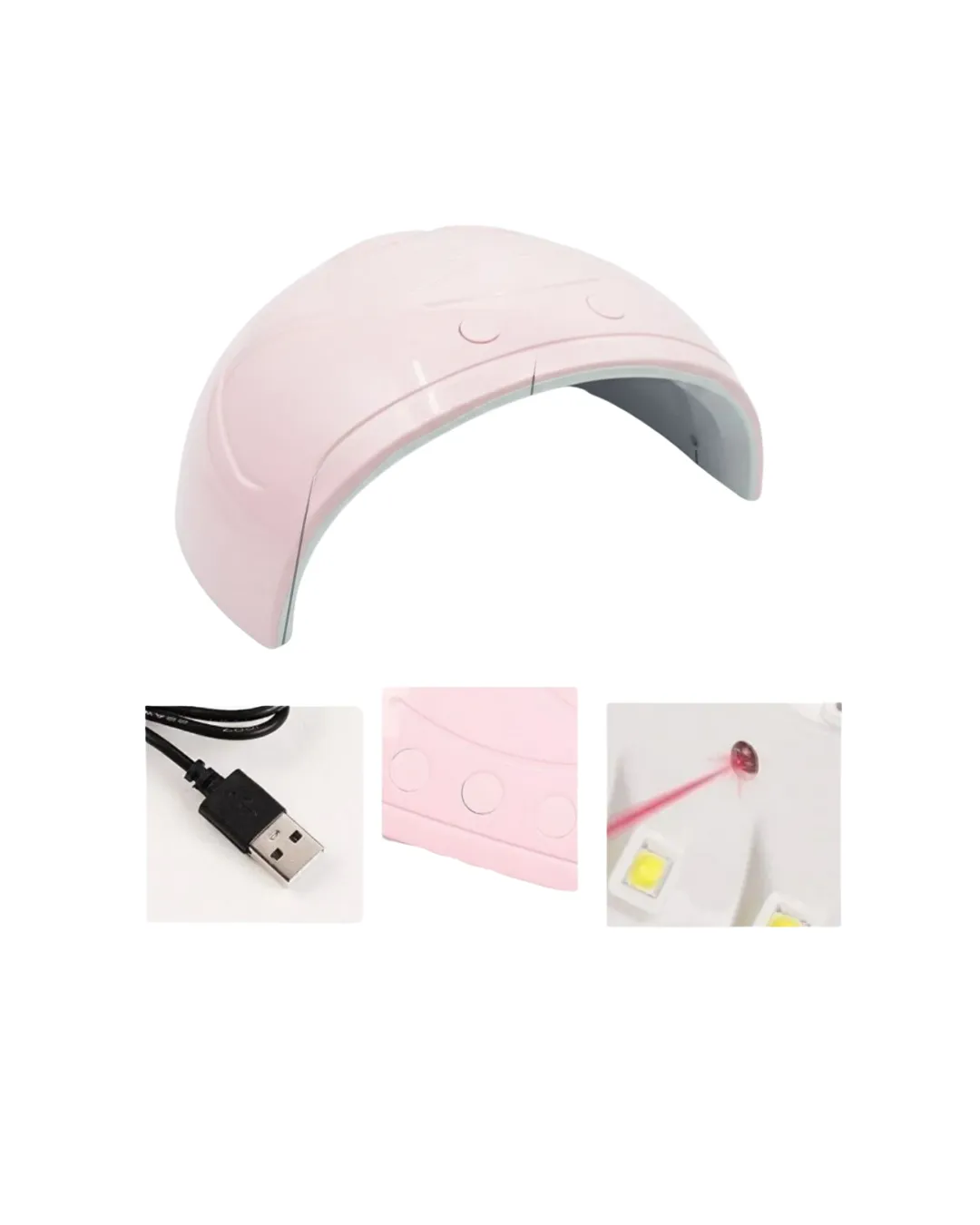 Ultraviyole Işıklı 15 Ledli 45W Oje Kurutucu Makine Pembe