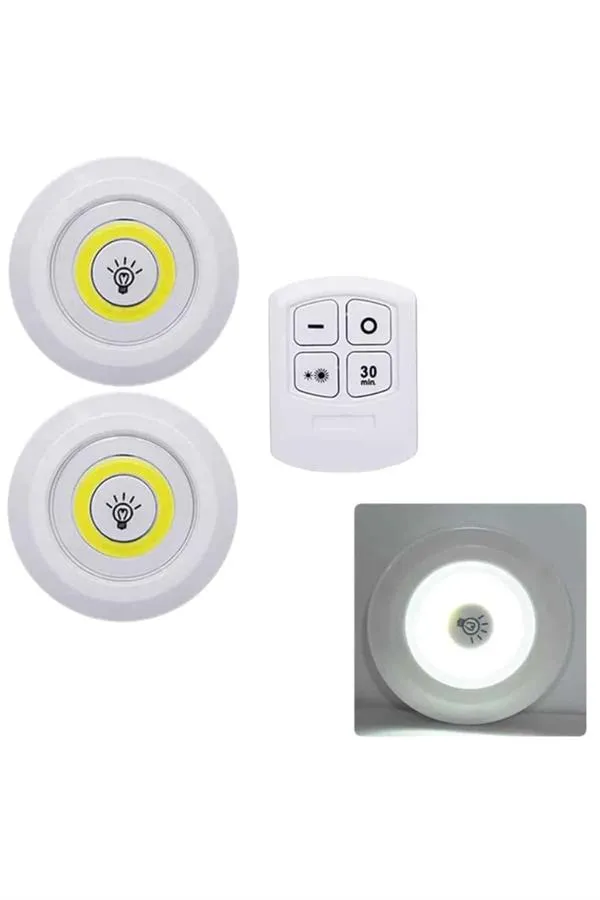Led Lamba 3'lü Uzaktan Kumandalı Yapışkanlı