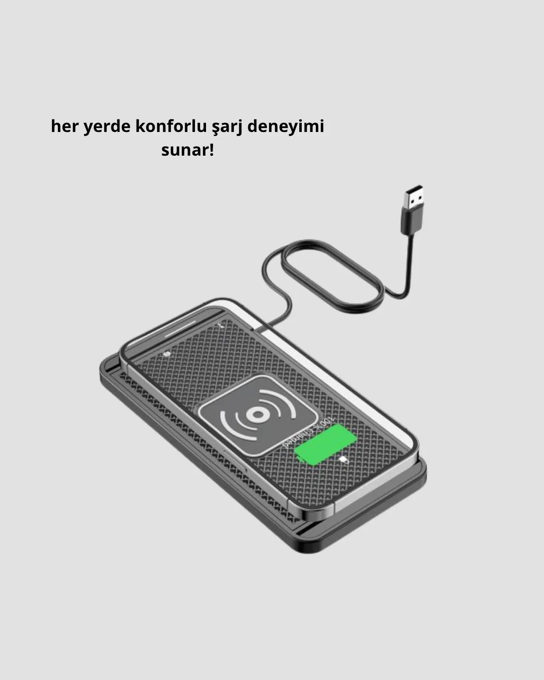 15W Manyetik Kablosuz Şarj Pedi Araç Masa Kullanımına Uygun Qi Şarj Cihazı