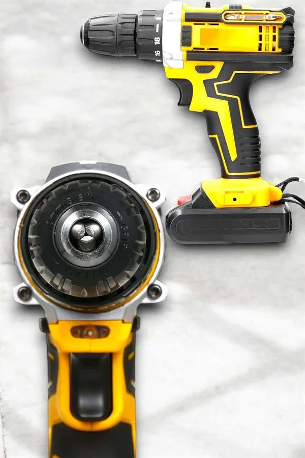 Metal Dişli 24W Akülü Matkap -Çift Bataryalı ve LED Çalışma Işığı ile Tam Set
