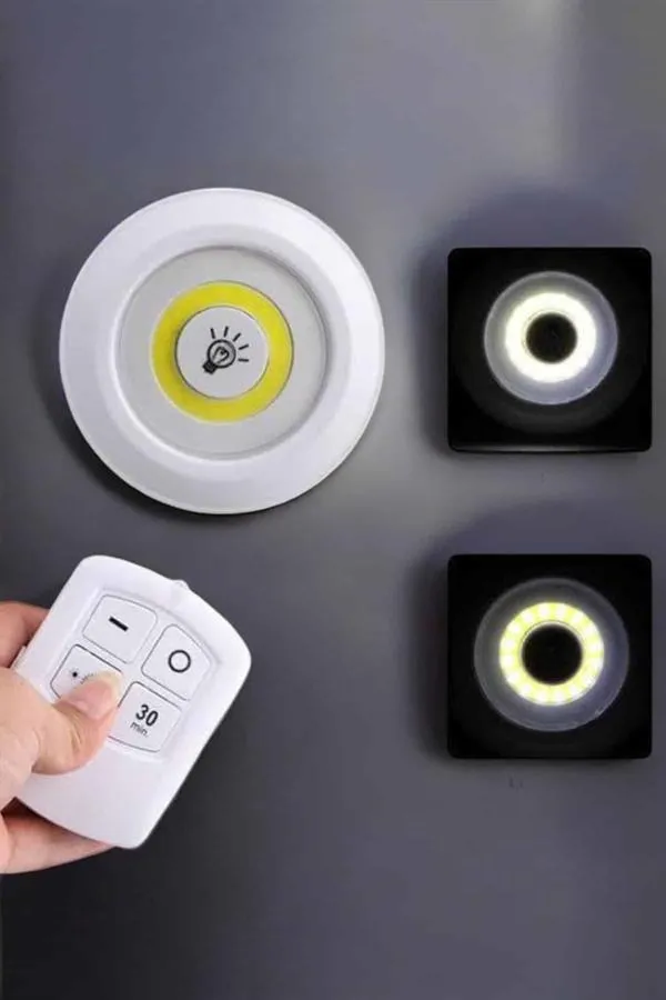 Mutfak Dolap Altı Işığı Uzaktan Kumandalı Yapışkanlı Kablosuz Pilli