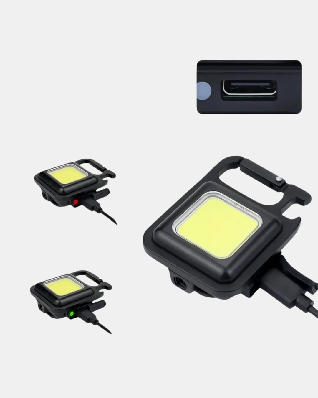 LED Mini Anahtarlık Fener – 1000 Lümen Güçlü Işık ve USB Type-C Şarjlı